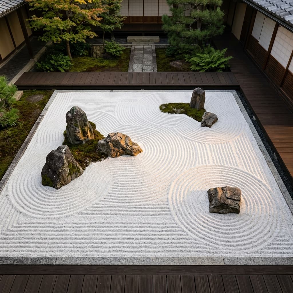 Areia decorativa para jardim zen