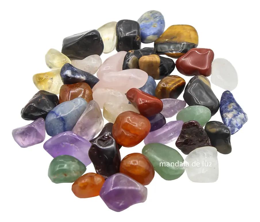 Kit Pedras Mistas Cristais Mix Energia Positiva 200 Gramas Colorido