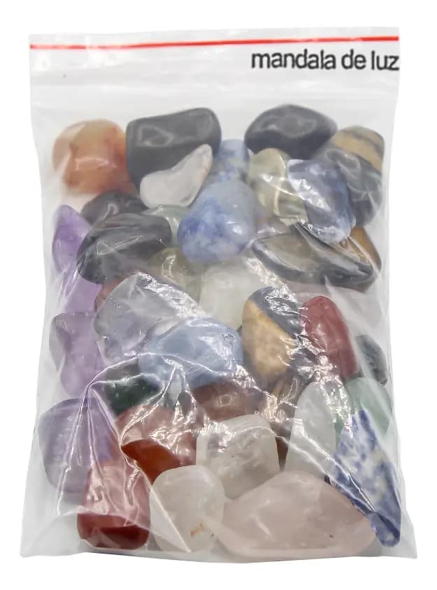 Kit Pedras Mistas Cristais Mix Energia Positiva 200 Gramas Colorido