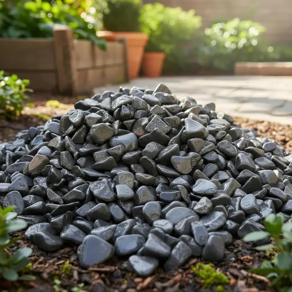 15kg Pedras Ornamentais Para Jardim Seixo Preto Natural Lago Preto 2 Cm 8 Cm