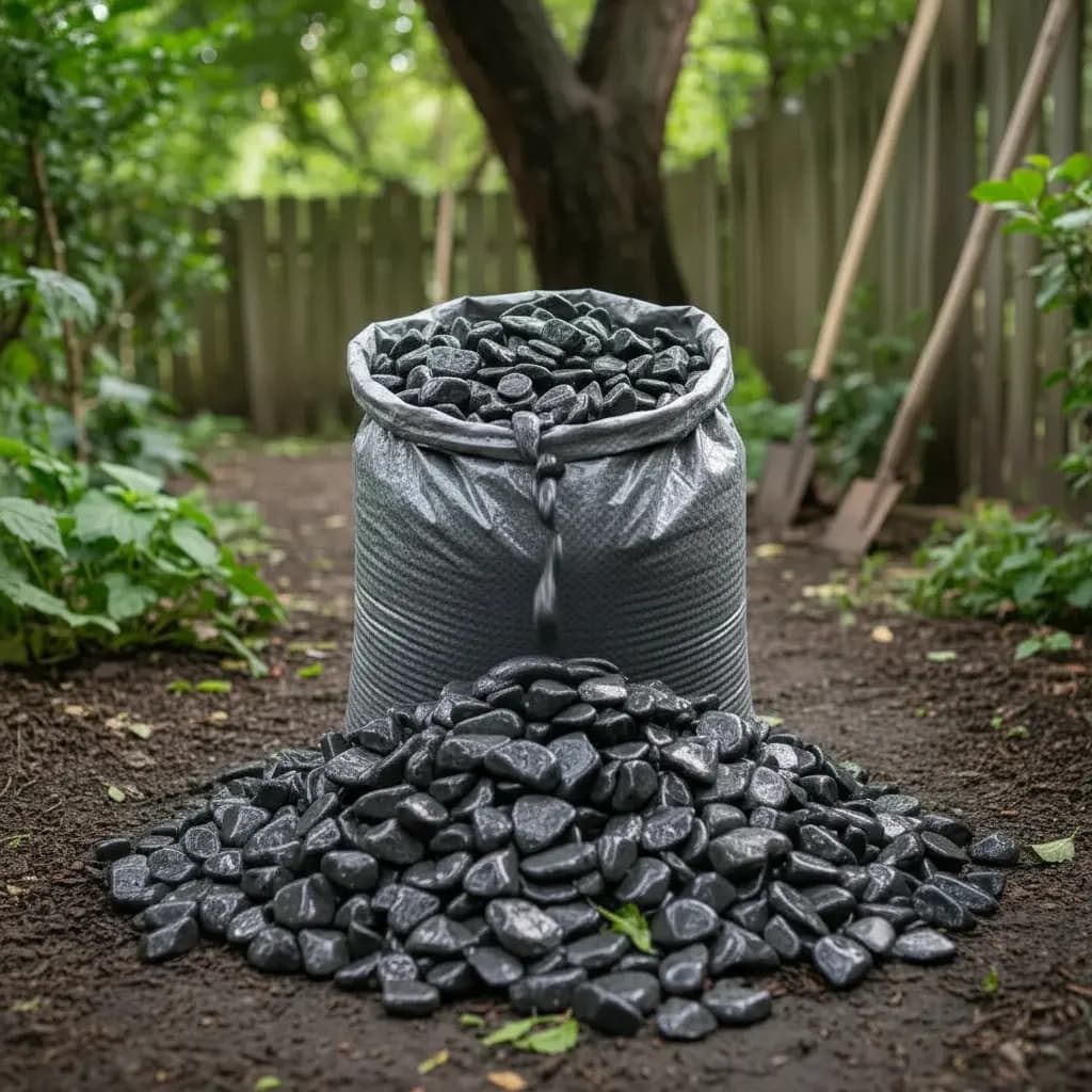 15kg Pedras Ornamentais Para Jardim Seixo Preto Natural Lago Preto 2 Cm 8 Cm