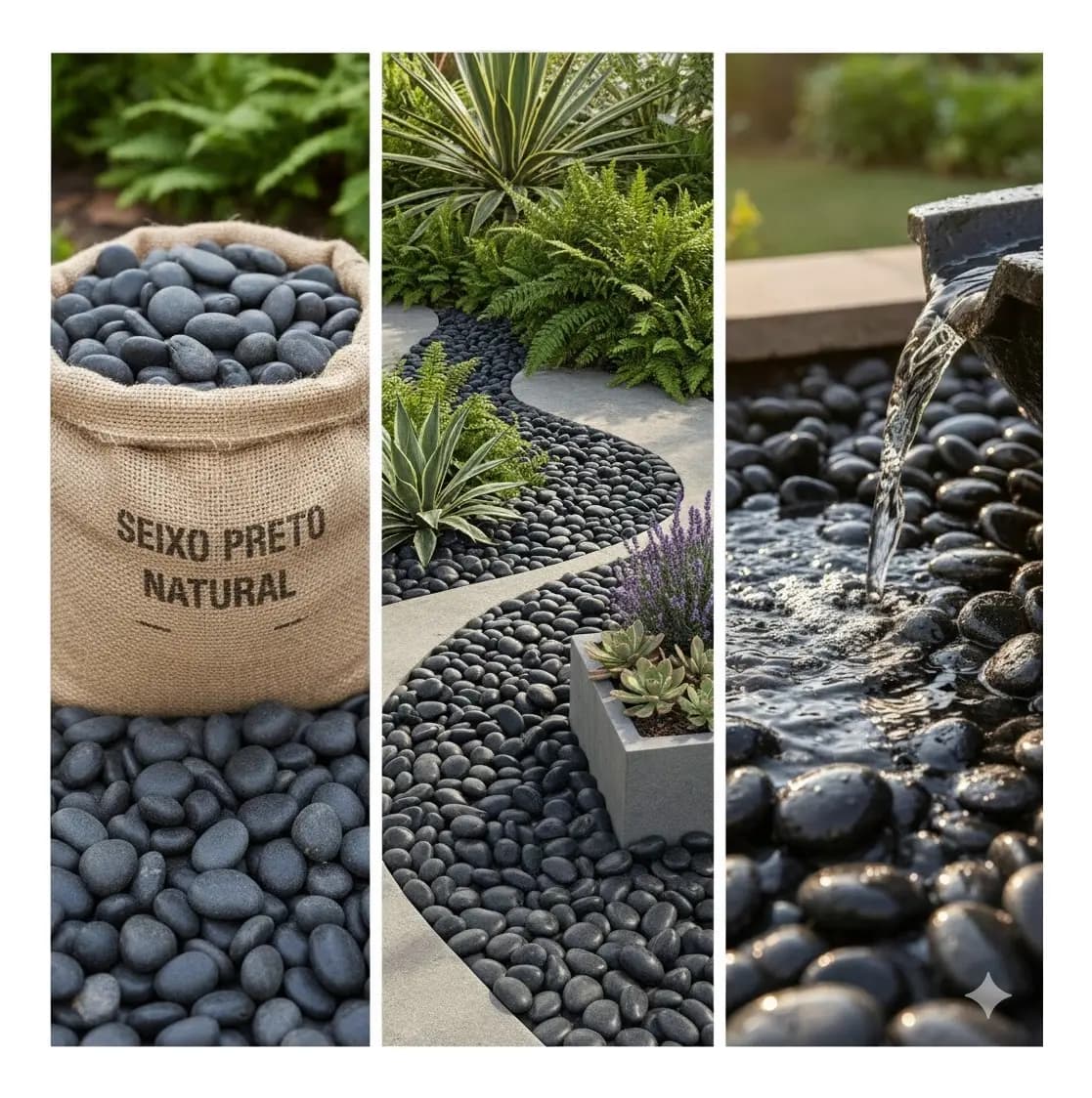 4kg Seixo Preto Pedras Para Jardim Paisagismo Lago Aquarios Preto 2 Cm 8 Cm
