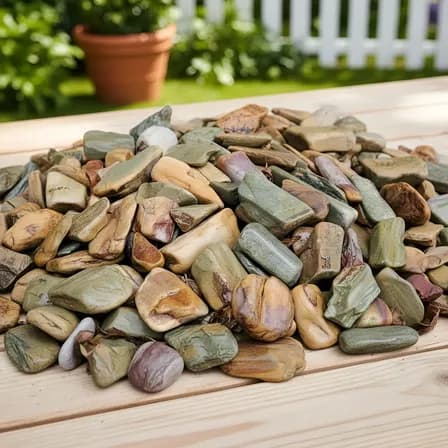 Pedras Ornamentais Seixo Verde Rolado Aquarios Jardins 4.5kg Verde 4 Cm 11 Cm