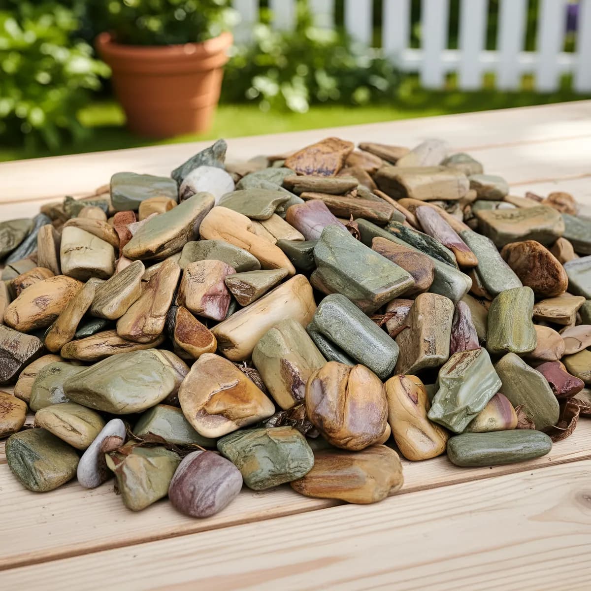 Pedras Ornamentais Seixo Verde Rolado Aquarios Jardins 4.5kg Verde 4 Cm 11 Cm