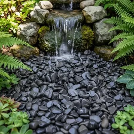2kg Seixo Preto Natural Pedra De Rio Para Paisagismo Jardim Preto 2 Cm 8 Cm