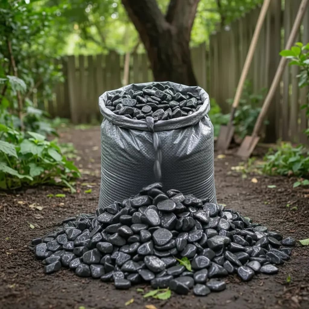 2kg Seixo Preto Natural Pedra De Rio Para Paisagismo Jardim Preto 2 Cm 8 Cm