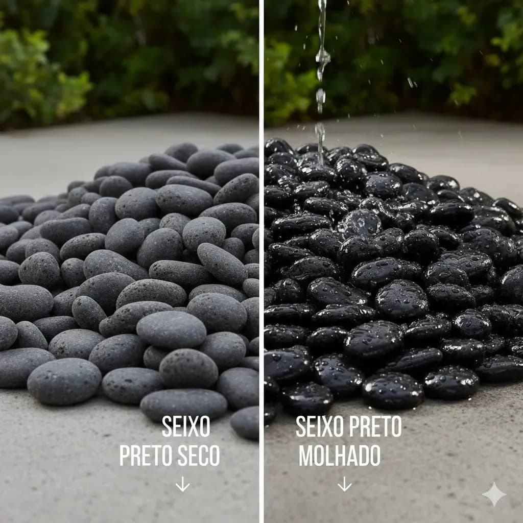 15kg Seixo Preto Pedras Para Jardim Paisagismo Lago Aquarios Preto 2 Cm 8 Cm