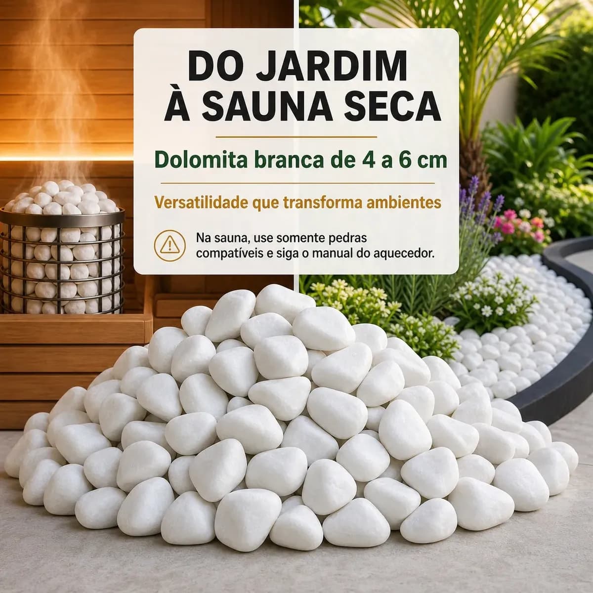 4kg Pedra Dolomita Branca 4-6 Cm Para Sauna Seca E Jardim Branco 4 Cm 6 Cm